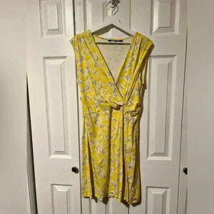 🍋 Lands' End Lemon Print Dress | Sunny Yellow | Size L